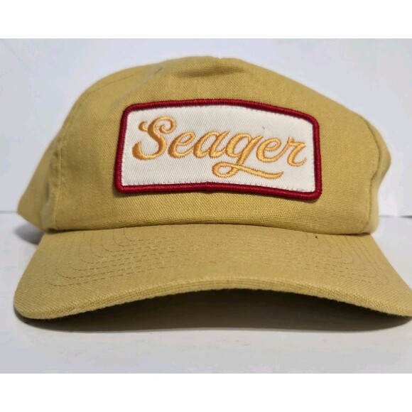 Seager Company Snapback Yellow Patch Classic Grit Western Wear Hemp Hat - Picture 1 of 8
